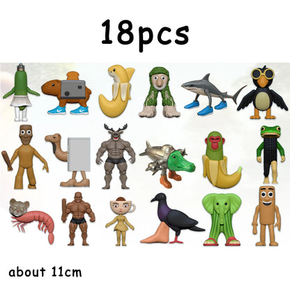 6-18pcs tung sahur figure cartoon toy tralalero tralala bombardment crocodile shimpanzini bananini figures model decoration doll