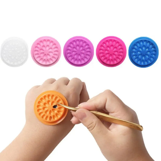 100pcs Eyelash Glue Holder Eyelashes Extension Supplies Adhesive Pallet Gasket Eye Lashes Tray Plastic Pads Makeup Tool