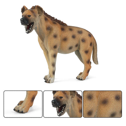 Oenux Classic Wild African Animals Simulation Tiger Hyaenidae Action Figure Figurines PVC Model Education School Kid Toys