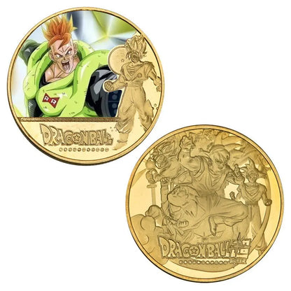 Dragon Ball Gold Plated Gold Coin Son Goku Vegeta Commemorative Coins Children Classic Anime Peripherals Collection Toy Souvenir