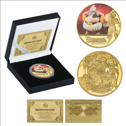 Dragon Ball Gold Plated Gold Coin Son Goku Vegeta Commemorative Coins Children Classic Anime Peripherals Collection Toy Souvenir