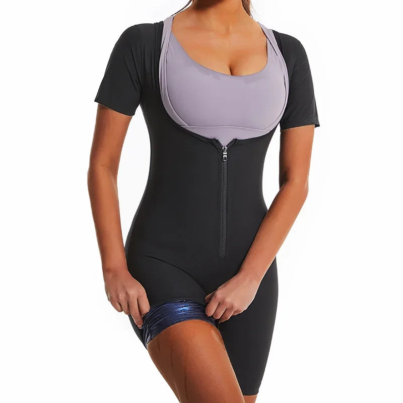 Women Sauna Suit Sweat Shirts Slimming Hot Thermal Fat Burning Shaper Waist Trainer Legging Trimmer Corset Weight Loss Bodysuits