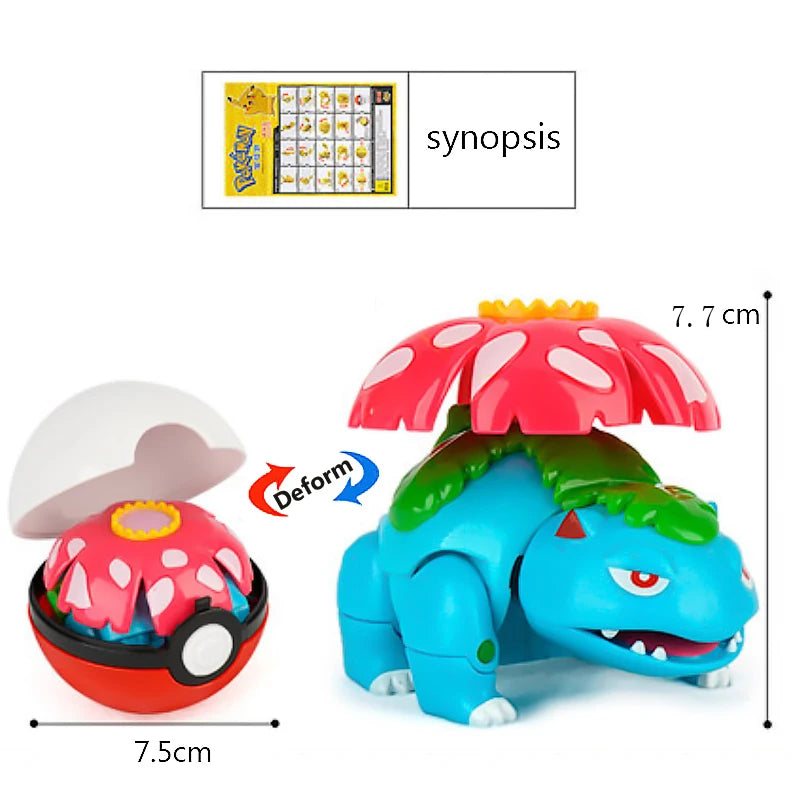 18 Styles Pokemon Anime Deformation Figures Pikachu Eevee Mewtwo Greninja Pokeball Figure Pet Action Model Toys Kids Gifts Toys