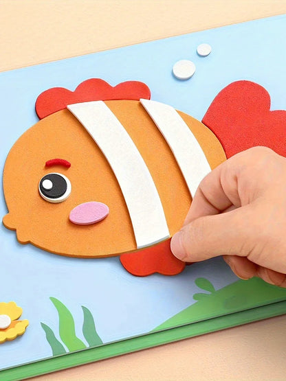 10Pcs 3D EVA Foam Sticker Set DIY Cartoon Animal Learning Education Painting Sticker Art Classroom Painting Puzzle Handicra