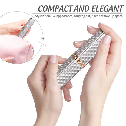 1pc Rechargeable 2-in-1 Eyebrow Razor and Hair Shaver with LED Light - Painlessly Remove Peach Fuzz, Facial Hair, Eyebrows, Lips