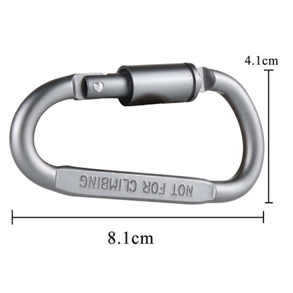 7cm Aluminum Alloy Carabiner Black D-Ring Key Chain Clip Camping Keyring Snap Hook Outdoor Travel Kit GYH
