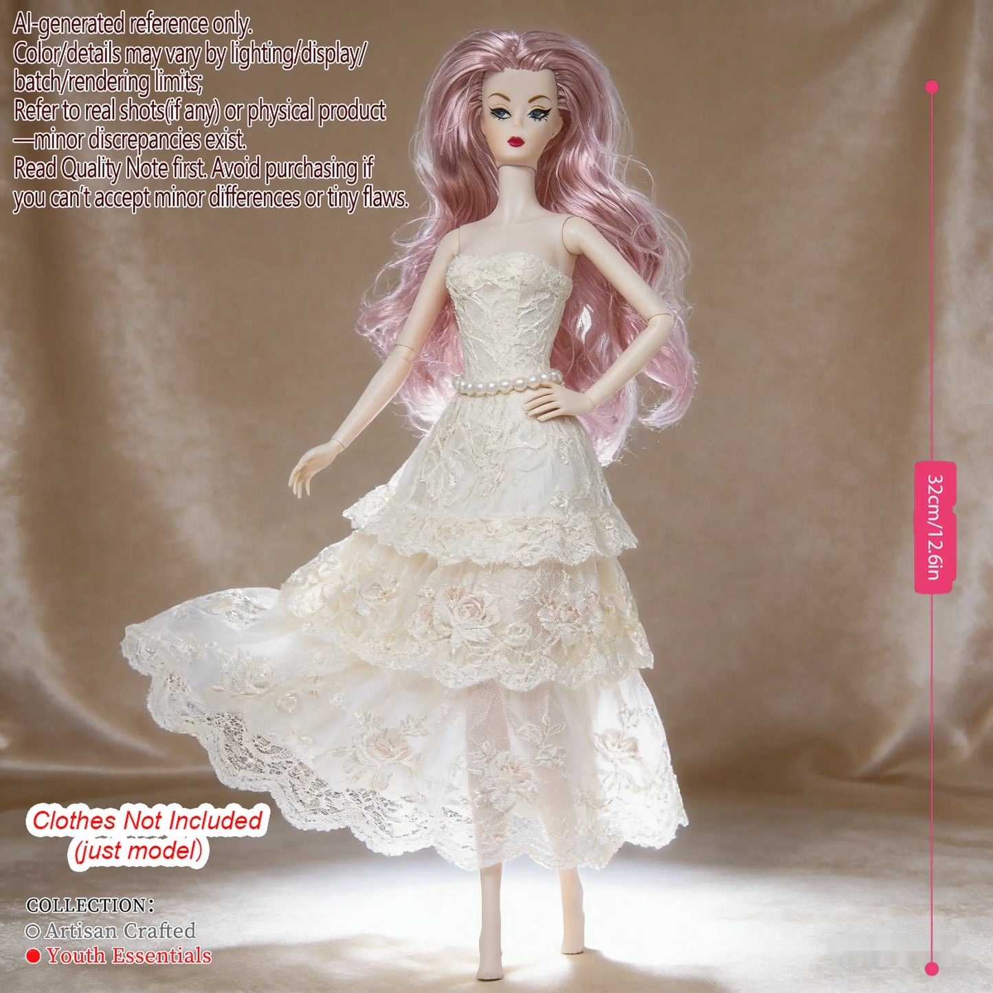 Multi-Joint BJD Model, 1/6 Scale 12-Joint, Changeable Makeup Premium Craft (no clothing)