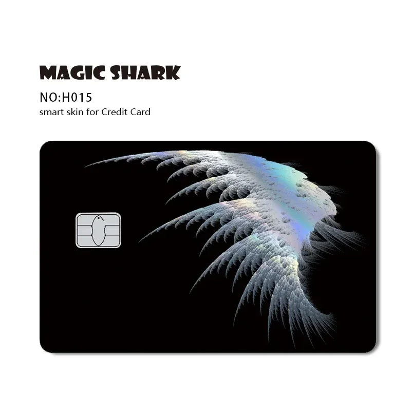 Magic Shark Skull Panda Hunter Broke Blue Eyes Dragon Laser Holographic Sticker Cover Film Skin for Credit Bank Debit Card