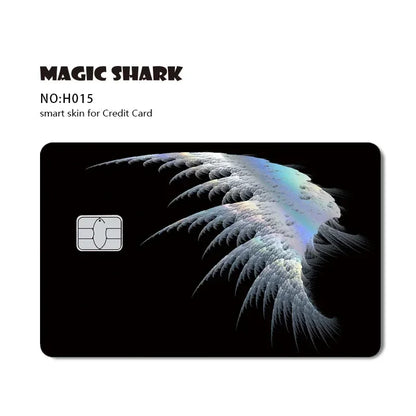 Magic Shark Skull Panda Hunter Broke Blue Eyes Dragon Laser Holographic Sticker Cover Film Skin for Credit Bank Debit Card