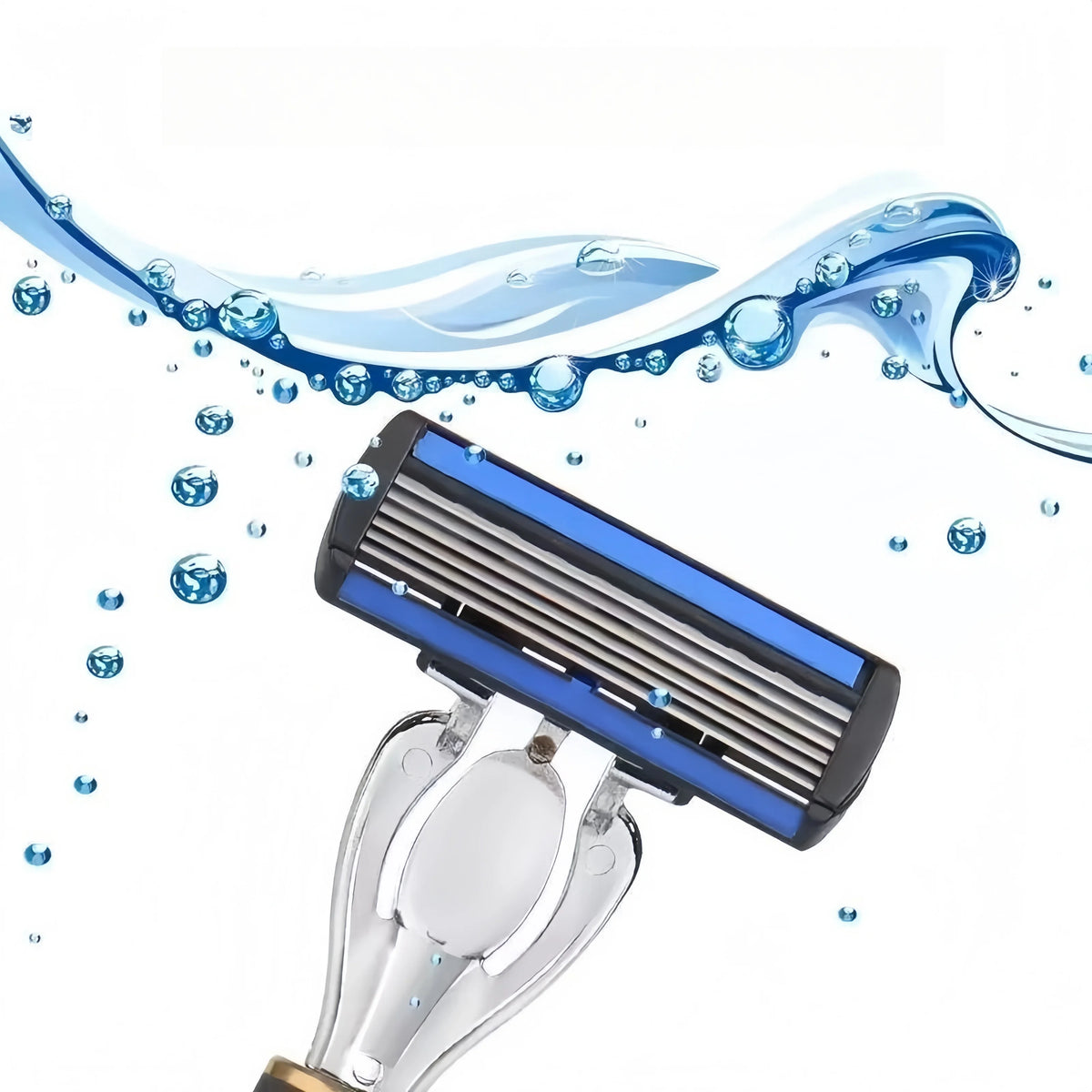 Men Women Safety Manual Shaver with 6-Layer Stainless Steel Blades for Hair Removal, Featuring Replaceable Razor Heads