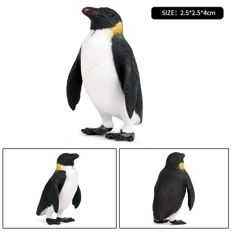 Oenux Arctic South Pole Animals Simulation Penguins Polar Bear Wolf Beluga Whale Action Figures Model Figurine PVC Kid Toy Gift