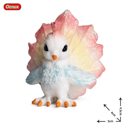 Oenux Original Genuine Fairy Tale Fly Horse Simulation Animal Mythical Elves Elf Pegasus Action Figures Model PVC Cute Kids Toy