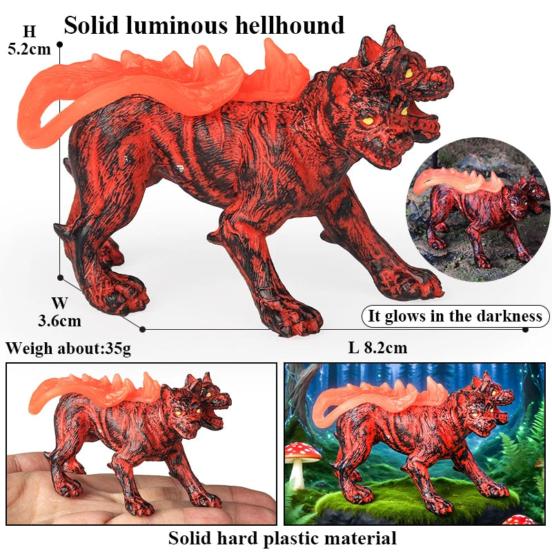Oenux White Tiger Griffin Cerberus Lion Panther Tree Monster Fire Dragon Dinosaurs Model Action Figures Collection Kid Toy
