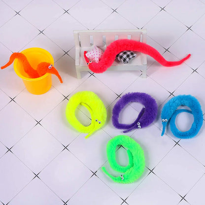 Magic Tricks Twisty Worm Magic Toys Party Favors Fuzzy Worm On A String Christmas Halloween Wizard Strange Trick Toys For Kids