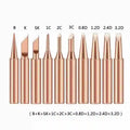 10Pcs Soldering Iron Tip Pure Copper 900M Soldering Iron Head Set Inside Hot Bare Copper Electric Soldering Iron Welding Tools