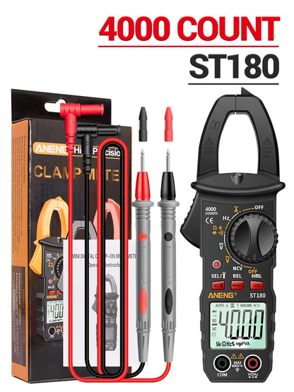 ANENG ST180 AC Current Clamp Meter  Digital 4000 Counts Multimeter Ammeter Voltage Tester Car Amp Hz Capacitance NCV Ohm Tool