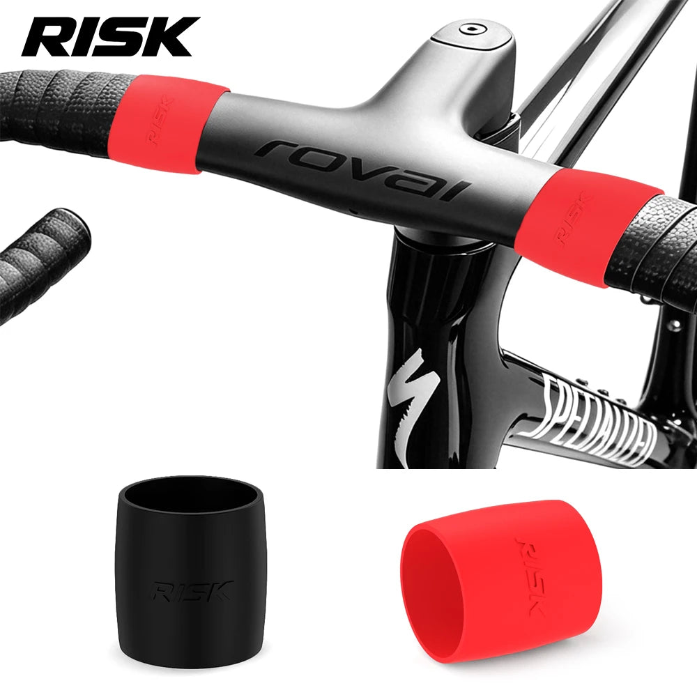 Risk 1 Pair Road Bicycle Elasticity Handlebar Strap Fixed Ring Bending Handle Silicone Elastic Strap Fixing  Anti-Slip Sleeve