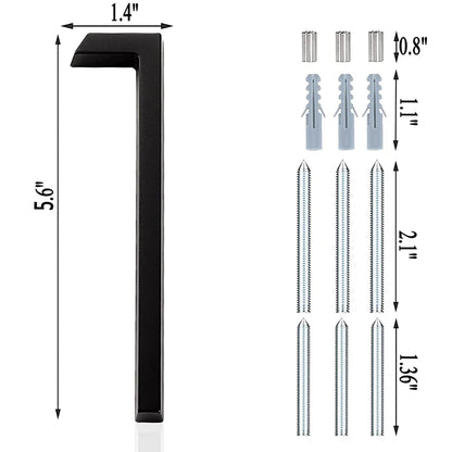 5.6inch Apartment Door Numbers Waterproof Zinc Alloy Street Mailbox Home Address Signs Black Modern House Floating Plate Digit