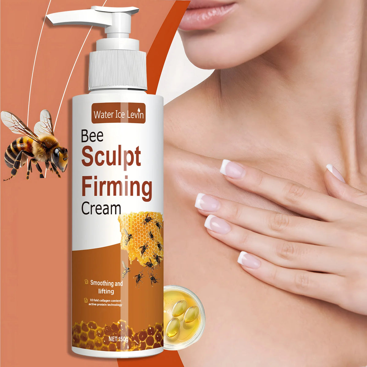 150g Bee Venom and Hyaluronic Acid Firming Cream - Unscented Deep Moisturizing and Firming Dd Cream, Suitable for All Skin Types, Improves Elasticity and Firmness of the Skin