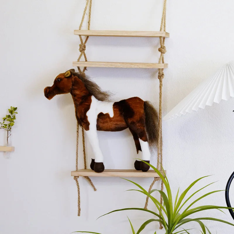 30-85cm Creative Cartoon Simulation Horse Plush Toy Doll Home Decoration Kawaii Lifelike Animal Toy Boys And Girls Birthday Gift
