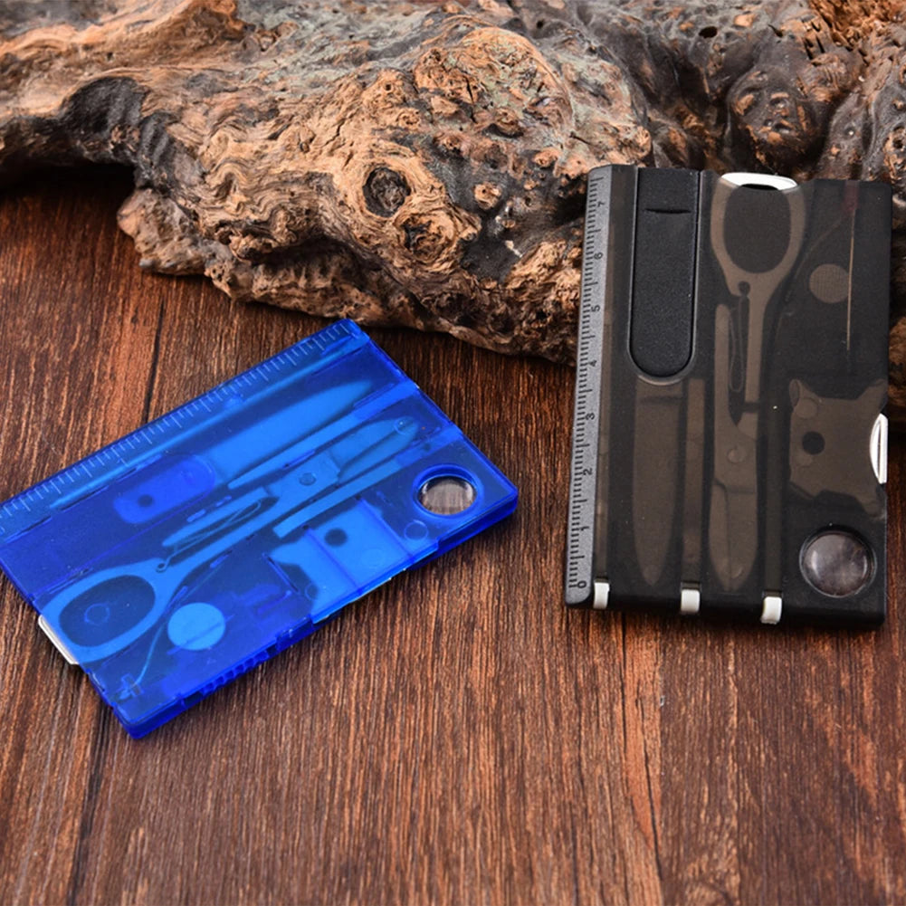 12 In 1 Pocket Credit Card Portable Multi Tools Outdoor Survival Camping Equipment 1 Box Portable Hiking Card Tools Gear