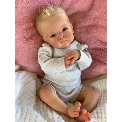 18-20Inch Full Body Vinyl Bettie Bebe Reborn Boy / Girl With Rooted White Gold Hair Washable Handmade Lifelike Real Reborn Doll