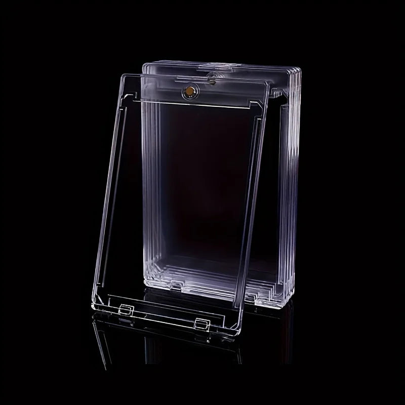 10 Pieces of 35Pt Clear Magnetic Card Storage Boxes, Hard Plastic Storage Boxes, Uv-Resistant Acrylic Magnetic Card Holders, with Magnetic Top Closure, Ideal for Baseball Cards, Perfect for Collectors and Players, Baseball Di