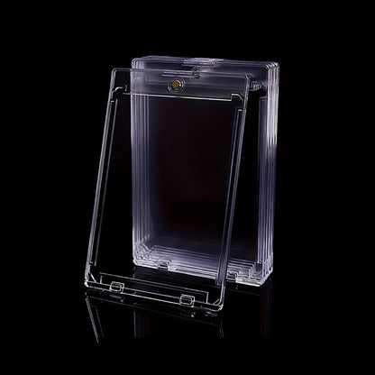 10 Pieces of 35Pt Clear Magnetic Card Storage Boxes, Hard Plastic Storage Boxes, Uv-Resistant Acrylic Magnetic Card Holders, with Magnetic Top Closure, Ideal for Baseball Cards, Perfect for Collectors and Players, Baseball Di