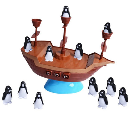 Pirate Boat Puzzle Desktop Game Toy Board Game Balance Penguin Pirate Ship for Parent-child Interaction Birthday Gift