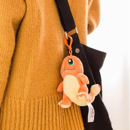 Anime Pokemon Pikachu Mew Psyduck Squirtle Bulbasaur Kawaii Stuffed Plush Toys School Bag Backpack Pendant Doll Keychain Gift