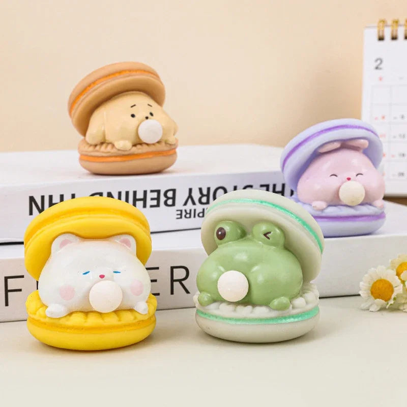 Creative Cute Animal Spit Bubble Burger Stress Relief Pinch Children's Toy Anti-stress Relief Squishy Toy Funny Vent Squeeze Toy