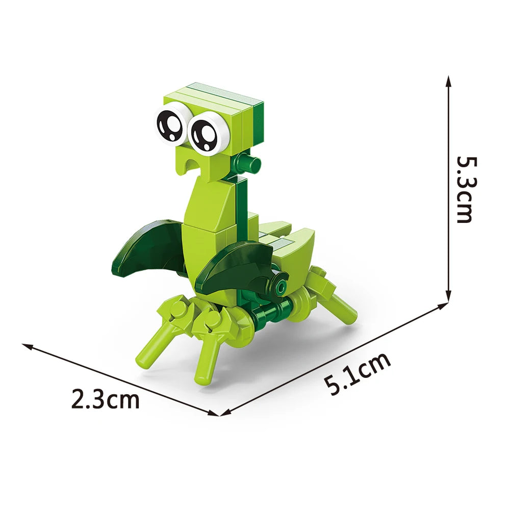 Insect World Animals Scorpion Mantis Ants Spider Birds Marine Animal Building Blocks Toys Desktop Ornaments Bricks Kids Gift