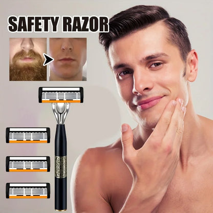 Razor Classic 6 Layer Safety Razor for Mens Shaving&Womens Hair Removal Shaving Blades Manual Shaver