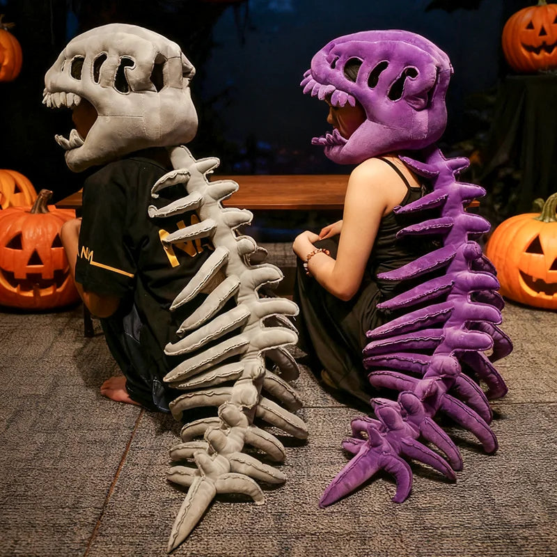 Realistic Dinosaur Skeleton Costume Set Funny Headgear Cosply Dress up Clothing Plush Toys Creative Gifts