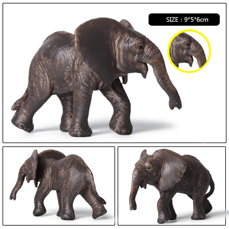 Oenux African Wild Animals Elephant Model Simulation Big Mammoth Action Figures Figurine PVC Educational Toy For Kids Gift