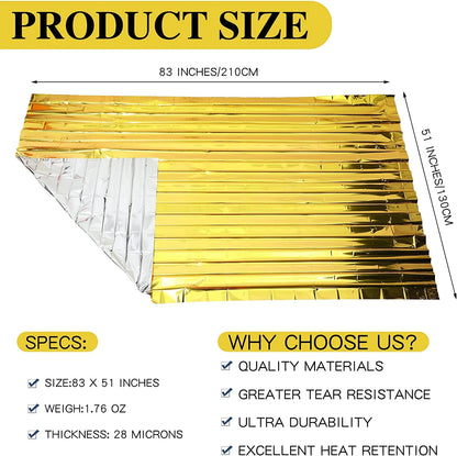 Outdoor Emergency Gold-Sliver Survival Blanket Waterproof First Aid Rescue Curtain Foil Thermal Military Blanket130X210Cm