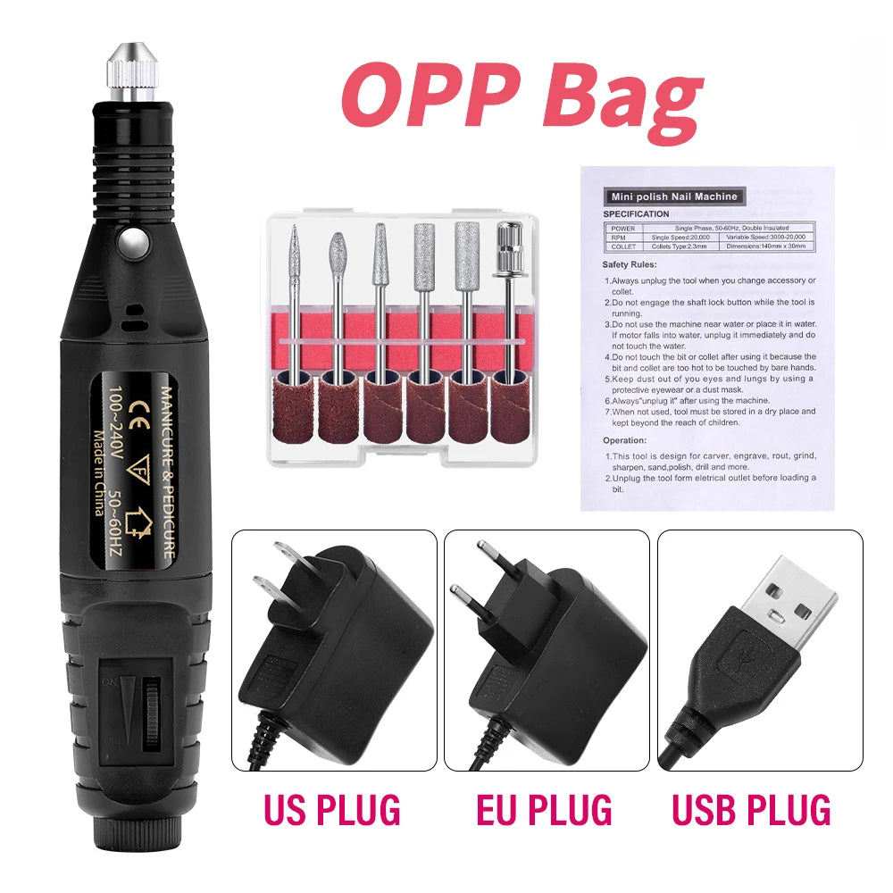 LULAA Portable Professional Electric Nail Drill Machine Manicure Tools Pedicure Drill Set Family Nail File Nail Drill Equipment