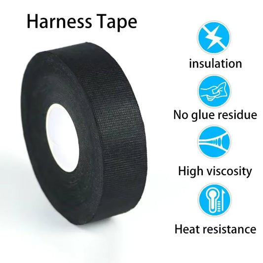 15 Meter Heat-resistant Flame Retardant Tape Coroplast Adhesive Cloth Tape For Car Cable Harness Wiring Loom Protection