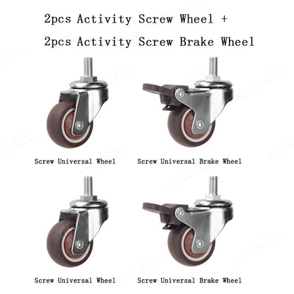 4pcs Furniture Casters Wheels Soft Rubber Swivel Caster Quite Roller Wheels for Trolley Baby Crib Bed Wheels Household Accessory