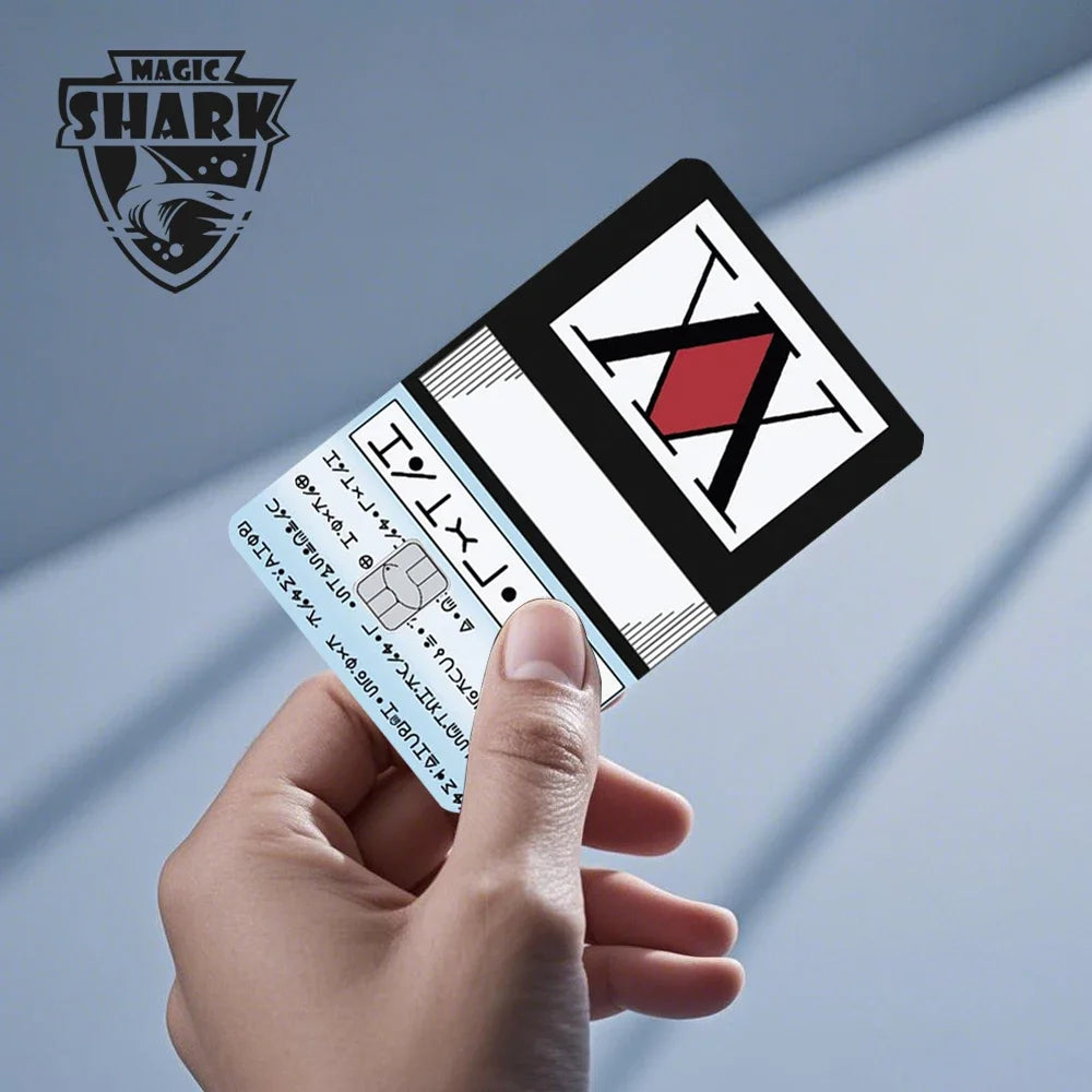 Magic Shark Dog Meme Hunter Snake Stonks 3M Matte PVC Front Sticker Film Cover Skin for Bank Debit Credit Card