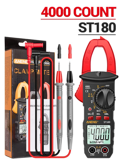 ANENG ST180 AC Current Clamp Meter  Digital 4000 Counts Multimeter Ammeter Voltage Tester Car Amp Hz Capacitance NCV Ohm Tool