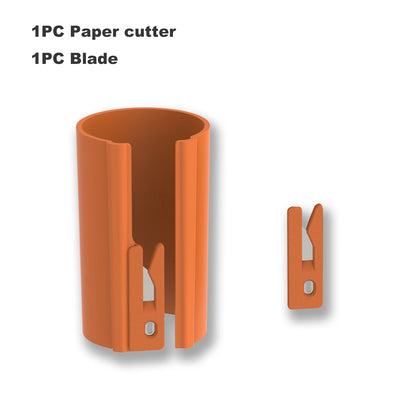 HORN Sliding Wrapping Paper Cutter - Easy-Glide Gift Wrap Trimmer for Christmas & Birthdays, Durable ABS，, Orange/Black