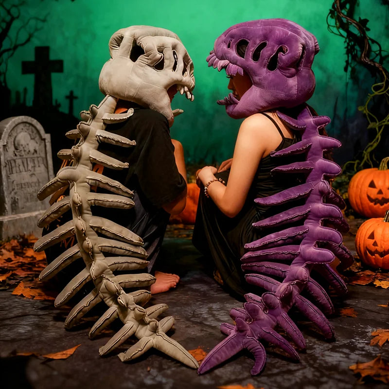 Realistic Dinosaur Skeleton Costume Set Funny Headgear Cosply Dress up Clothing Plush Toys Creative Gifts