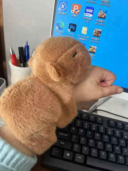 Lovely Capybara Animal Slap Snap Wrap Wristband Bracelet Plush Stuffed Animal Kawaii Capybara Hand Ring Wristband Kid Funny Toys