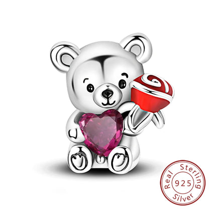 Hot Sale 925 Sterling Silve Charms Beads Forever Love Heart Sister Family Life Charms Dangle For Bracelet Woman Jewelry Gifts