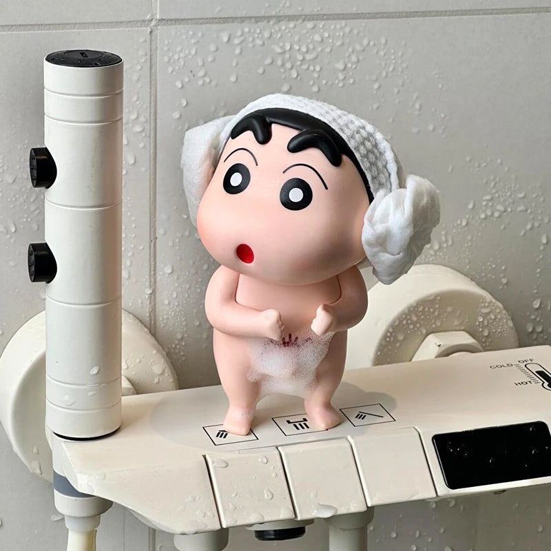 Crayon Shin-Chan Take Bath Zaemon Bare Butt Open Your Eyes Mobile Phone Stand Desktop Figure Ornament Gift Doll Car Decorations