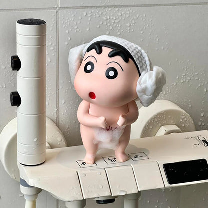 Crayon Shin-Chan Take Bath Zaemon Bare Butt Open Your Eyes Mobile Phone Stand Desktop Figure Ornament Gift Doll Car Decorations