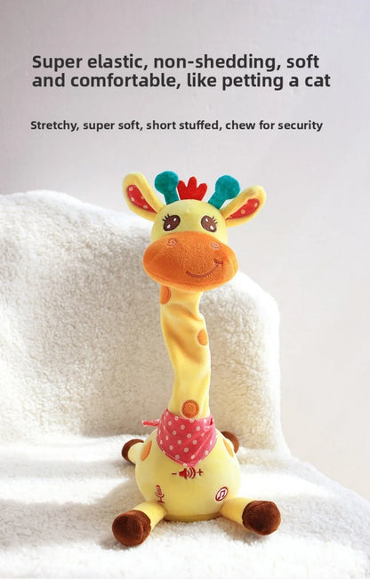 Repeating What You Say Dancing Talking Giraffe Toy with 10 Songs Plush Swaying Dancing Giraffe Adjustable Volume Glowing