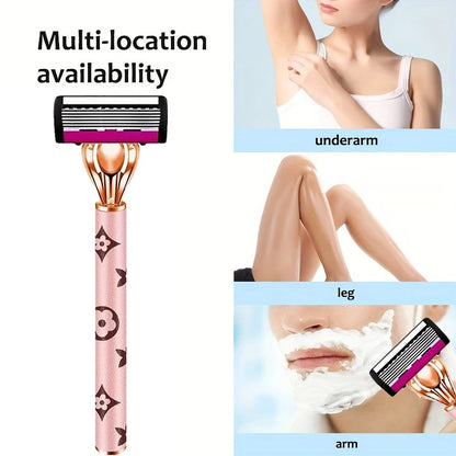 6-layer Blade Women Manually Change The Head To Shave Shaving Knife Shaver Armpit Retreat Private Part Hair Removal Artifact