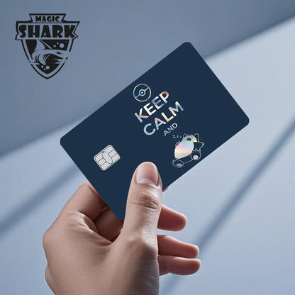 Magic Shark Holographic Laser Mewtwo Snorlax Pikachu Gengar Credit Debit Bank Film Skin Sticker Front Cover